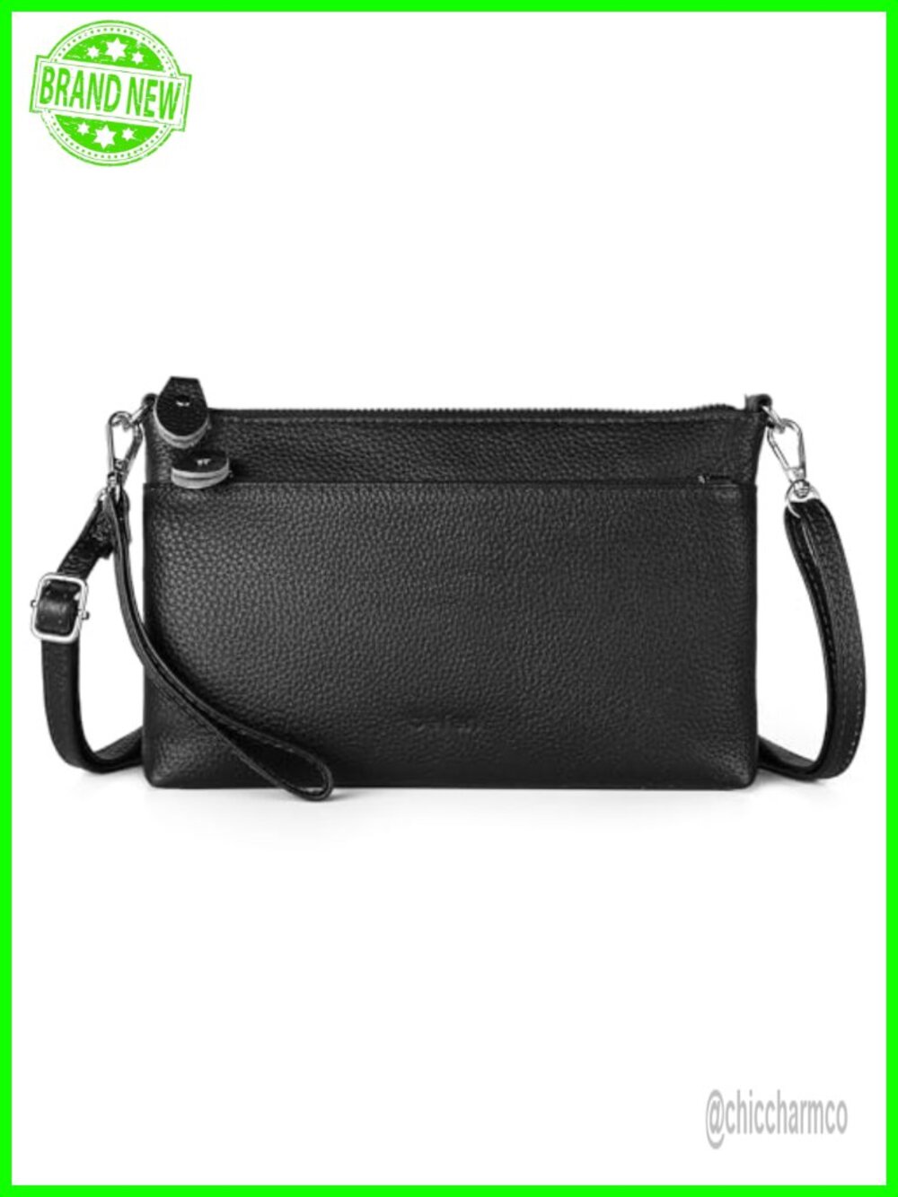 Genuine Leather Wristlet Clutch Crossbody Wallet RFID Blocking